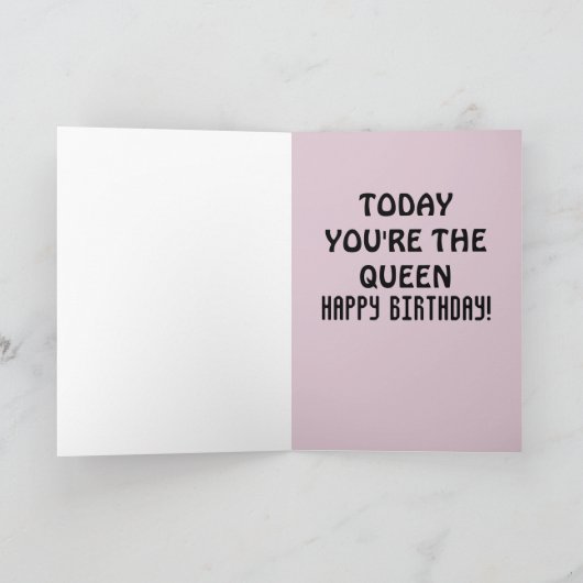 シスター誕生日かわいらしレディークイーンカード サンキューカード (内部)