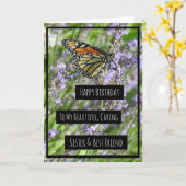 シスター誕生日カード紫かわいらしの花 カード (黄色い花)