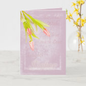 シスター誕生日カード、チューリップ付 カード (黄色い花)