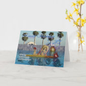 シスター誕生日カード、ムーニーかわいこちゃんパイプールコール カード (黄色い花)