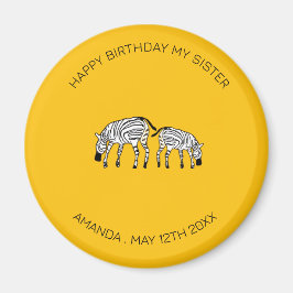 シスター誕生日キュートでハッピーなケニアゼブラ マグネット