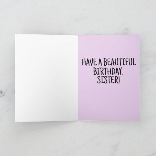 シスター誕生日バラグリーティングカード カード (内部)
