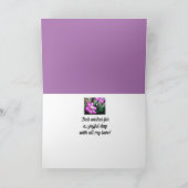 シスター誕生日パープルクレマチスカード カード (内部)