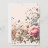 シスター誕生日フラットカード用ピンクの花 (裏面)