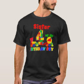 シスター誕生日ボーイ建物ブロック4歳B Tシャツ (正面)
