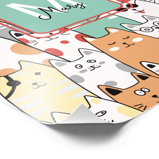 シスター誕生日猫猫ちゃん名モノグラムキッズ フォトプリント            (角)