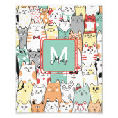 シスター誕生日猫猫ちゃん名モノグラムキッズ フォトプリント (正面)