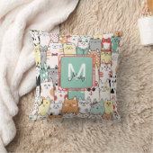シスター誕生日猫猫ちゃん名モノグラム クッション (ブランケット)