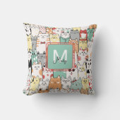 シスター誕生日猫猫ちゃん名モノグラム クッション (正面)