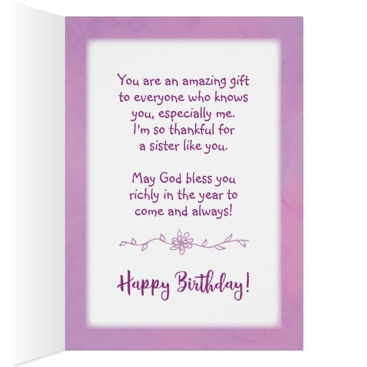 シスター誕生日、あなたはそのような素晴賛美らしい (内側 (右))