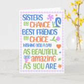 シスター誕生日、5 x 7折り畳みカード カード (黄色い花)