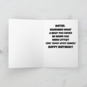 シスター誕生日BRATおもしろカードカード カード (内部)