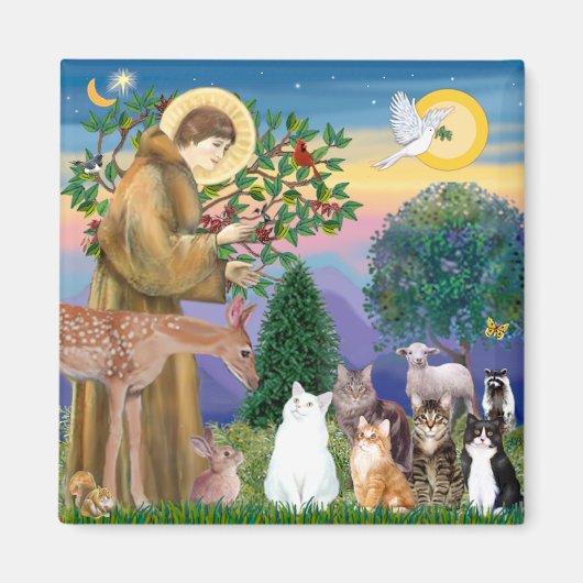 シスター賛美・フランシスの5匹 マグネット (正面)