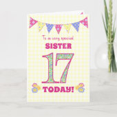 シスター17th誕生日PrimroseとBunting Card用 カード (正面)
