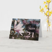 シスター21歳の誕生日とマグノリア カード (黄色い花)