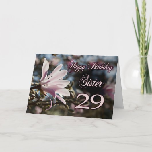 シスター29誕生日とマグノリア カード (正面)