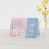 シスター30thバースデーウォーターカラーサボテン カード (黄色い花)