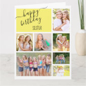 シスター7フォトコラージュパーソナライズされた誕生日 カード (正面)