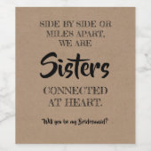 シスター・アット・ハート- Sweet Bridesmaid Proposal ワインラベル (シングルラベル)