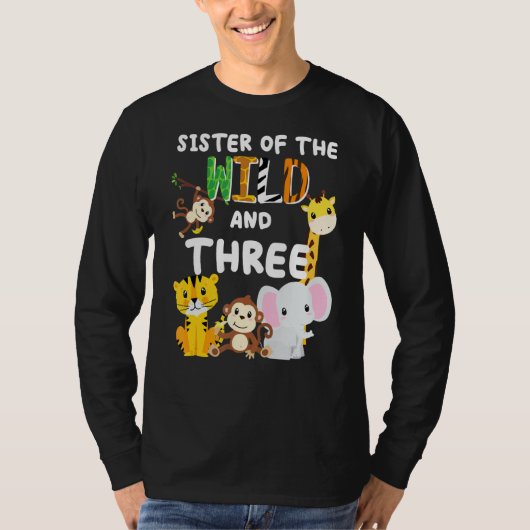 シスター・オブ・ザ・ワイルドと3つの動物園の誕生日・サファリ Tシャツ (正面)