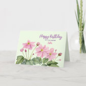 シスター・オン・誕生日・ピンク・アネモ日本のーネ カード (正面)