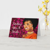 シスター・ガール – スマイルを送空白のる カード (黄色い花)