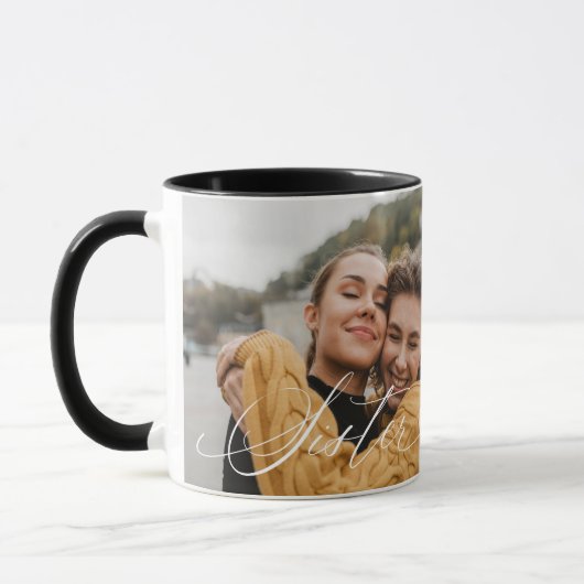 シスター・スクリプトハート感謝の毎瞬間の写真 マグカップ (左)