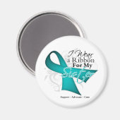 シスター – ティール（緑がかった色）リボン認識度 マグネット (正面/裏面)