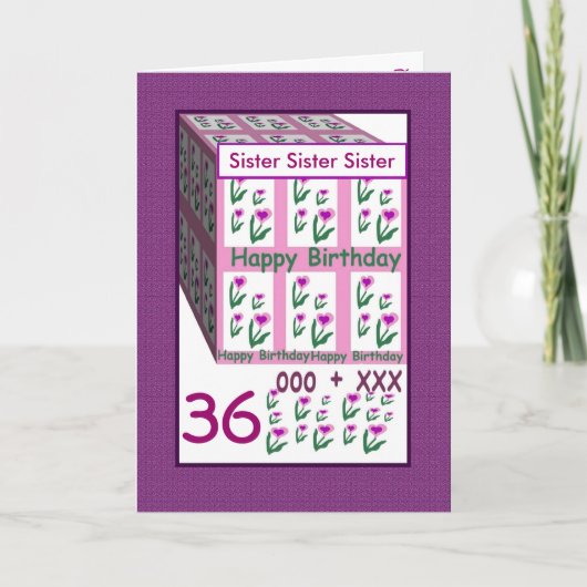 シスター – ハッピー36th誕生日 カード (正面)