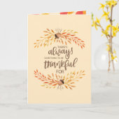 シスター·ハッピー·感謝祭 カード (黄色い花)