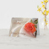 シスター、ピンクのバラの誕生日カード カード (黄色い花)