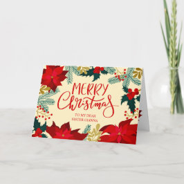 シスター フラワーとヒイラギのメリークリスマス カード