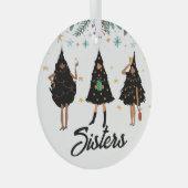 シスター!ブラックウィメンズブラッククリスマスツリー ガラスオーナメント (正面右)