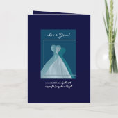 シスター – メイド・オブ・オーナー(花嫁付き添い人)ティール(緑がかった色)グリーンフローリングド 招待状 (裏面)