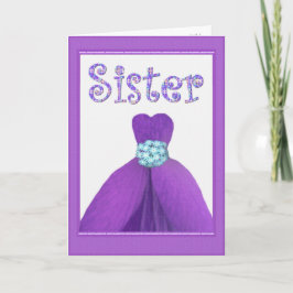 シスター – メイド・オブ・オーナー（花嫁付き添い人）パープルフラワーペタルドレス 招待状