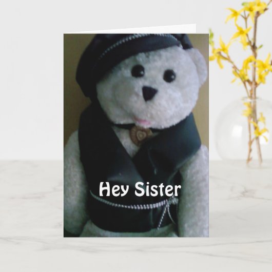 **シスター**メリークリスマス(テディカッコいいベアより) カード (黄色い花)