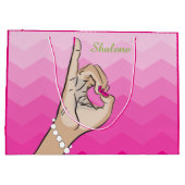 シスター·ラブ·ガーリーイラストレーション ラージペーパーバッグ (裏面)