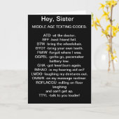 *シスター*中年メールや文字を打つ誕生日カード カード (黄色い花)