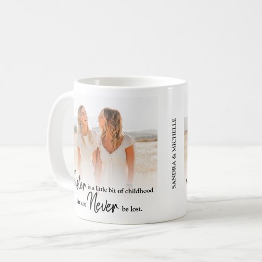 シスター |写真パーソナライズされたコーヒーマグ コーヒーマグカップ (正面左)