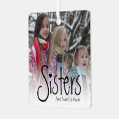 シスター |写真パーソナライズされた メタルオーナメント (正面左)