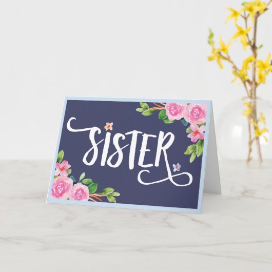 シスター：最も美し感謝していい言葉をカード カード (黄色い花)