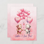 シスター、私はあなたを愛するバレンタイン シーズンカード (正面/裏面)