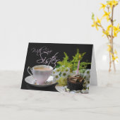 シスターA誕生日ティーヤムティーケーキの花 カード (黄色い花)