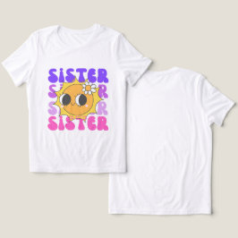 シスターTシャツ、レトロでグルービーな姉妹Tシャツ、お姉さん用 トライブレンドＴシャツ