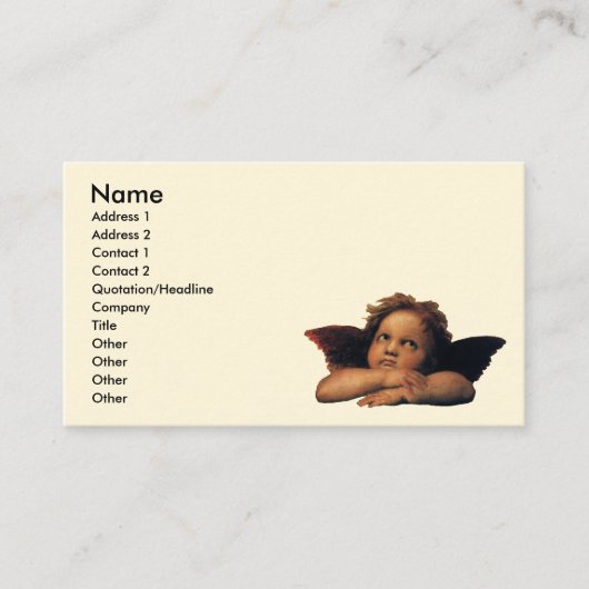 シスチンマドンナエンジェルズバイラファエルサンツィオ 名刺 (正面)