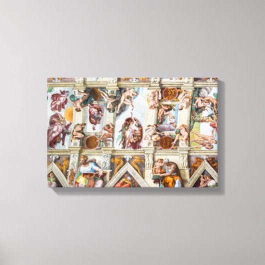 システィンチャペルミケランジェロ – バチカン，ローマ，イタリア キャンバスプリント (正面)