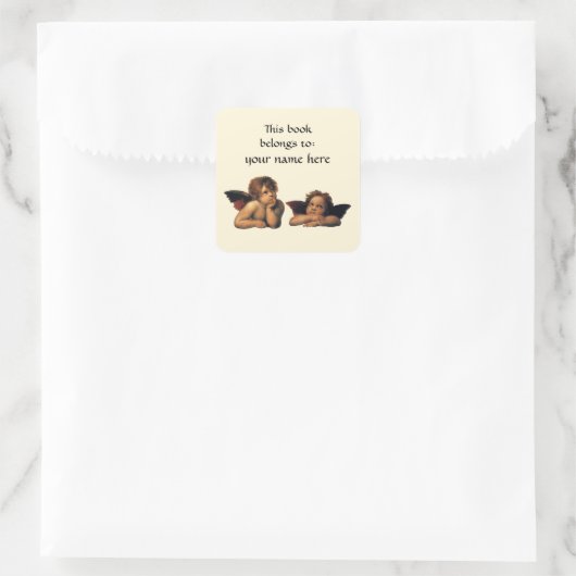 システィンマドンナエンジェルズバイラファエル蔵書票 スクエアシール (バッグ)