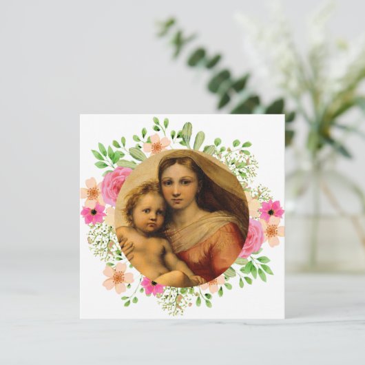 システィーナマドンナと子のラファエル絵画マスター (スタンド正面)