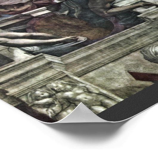 システィーナ礼拝堂の天井フレスコ ポスター (角)