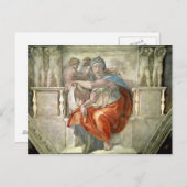 システィーナ礼拝堂の天井：デルフィックのシビル ポストカード (正面/裏面)